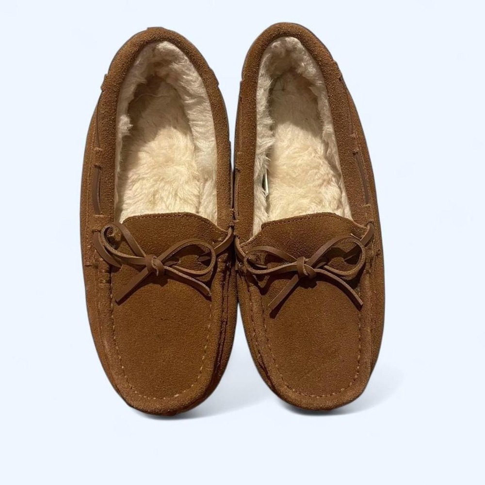 Brown suede slippers with bow detail size 6‎ by Dream Pairs